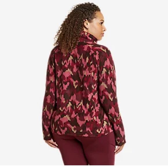 Eddie Bauer Women's Quest Fleece Funnel-Neck Pink Redwood Camo Medium M EUC - Picture 3 of 8